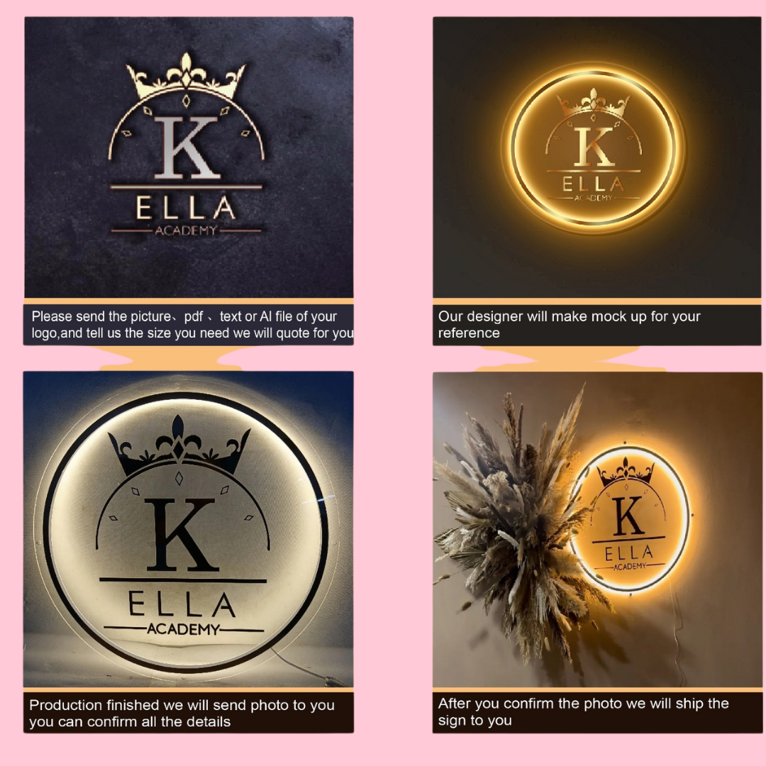 Letrero LED retroiluminado de acrílico personalizado con logotipo