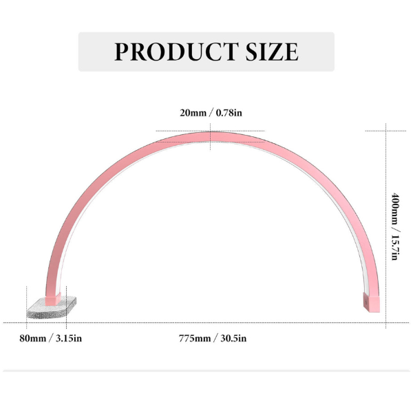 Lámpara de escritorio Half Moon Diamond de 30 pulgadas - Lámpara LED independiente para uñas