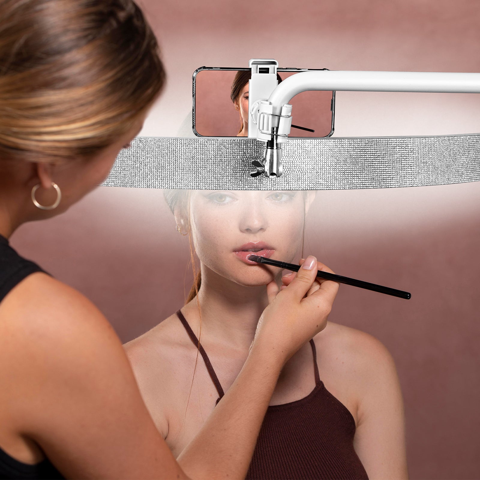 Lámpara diamante multiángulo Half Moon - Luz LED profesional para belleza de 28 pulgadas | RJ Moon Pro X
